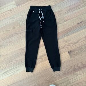 Figs High Waisted Zamora Black Jogger Scrub Pants